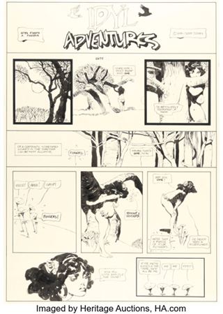 Jeffrey Catherine Jones National Lampoon #64 July 1975 Idyl Complete 2-Page Story Original Art (Twenty First Centu... (Total: 2 Original Art)
