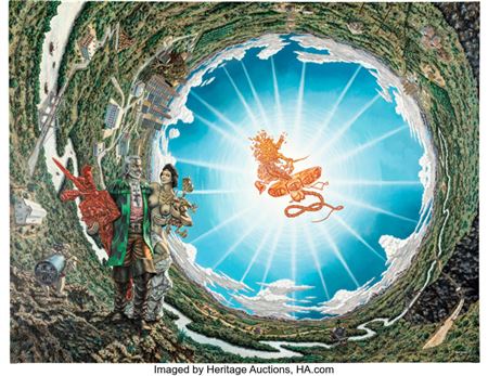 Robert Williams Psychic Pedestrians On a Spiral Horizon (Barycenter) Painting Original Art (1971)....