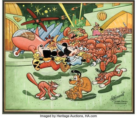 Floyd Gottfredson - Mickey Mouse, Minnie Mouse, and Pluto Painting Original Art (undated).... (Total: 2 Original Art)