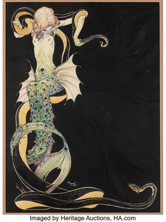 Michael Kaluta Michael Kaluta Series 2 Trading Card #31 "The Peacock Helix" Illustration Original Art (FPG, 1995)....