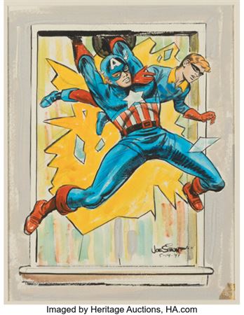 Joe Simon - Captain America and Bucky Painting Original Art (1941).... (Total: 3 Items) by Joe Simon - Auction record, sale price, and art valuation. Compare with similar artists and explore comparable artworks.