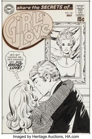 Ric Estrada and Vince Colletta Girls Love Stories #144 Cover Original Art (DC, 1969)....
