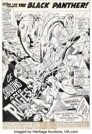 Billy Graham Jungle Action #17 Splash Page 1 Original Art (Marvel, 1975)....