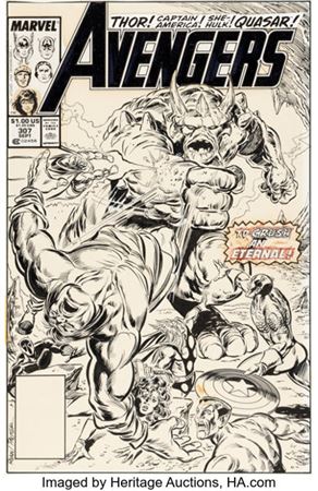 Paul Ryan and Tom Palmer The Avengers #307 Cover Original Art (Marvel, 1989)....