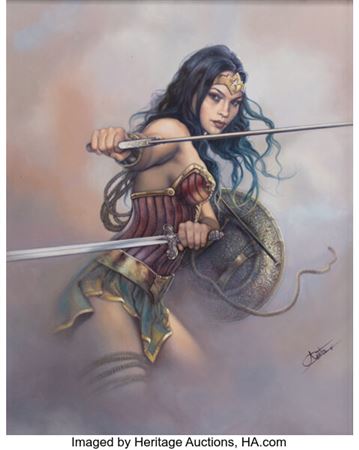 Arantza Sestayo - Wonder Woman Painting Original Art (undated)....
