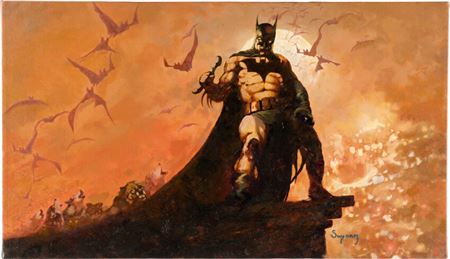 Arthur Suydam "Batman Moonwalk" Painting Original Art (c. 2005)....