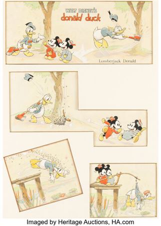Tom Wood Good Housekeeping "Lumberjack Donald" Illustration Original Art (Walt Disney/Hearst, 1937). ...