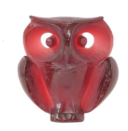 Ruby Red Owl Sculpture Statue