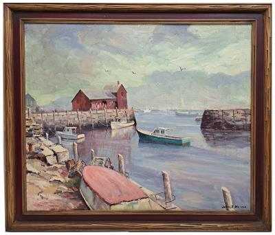 Ships In Harbor Seascape