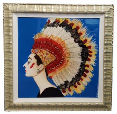 Adrey Hepburn Native American Headdress