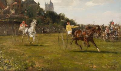Race Day at the Neuss Racetrack by Gustav Marx - Auction record, sale price, and art valuation. Compare with similar artists and explore comparable artworks.