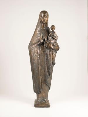 Large Bronze Figure of Mary with Child