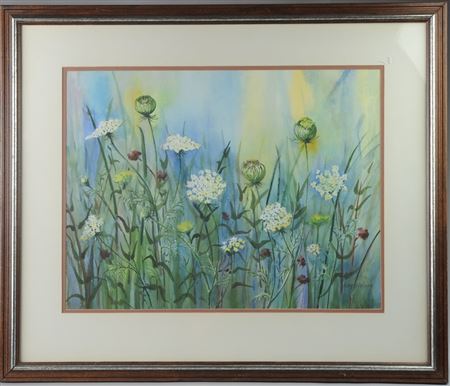 Queen Annes Lace and other wild flowers in a field