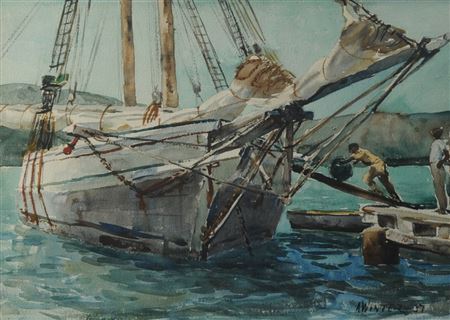 Workers Loading a Coastal Schooner