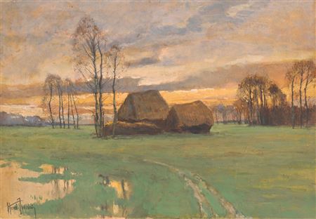 Sample artwork by Henri Jourdain (1864 - 1931), known for impressionist landscape, marine and village scene painting - View similar artists and auction records