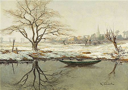 Lower Rhine winter landscape by Willy Franz Wirth - Auction record, sale price, and art valuation. Compare with similar artists and explore comparable artworks.