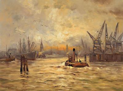 Sunrise in the port