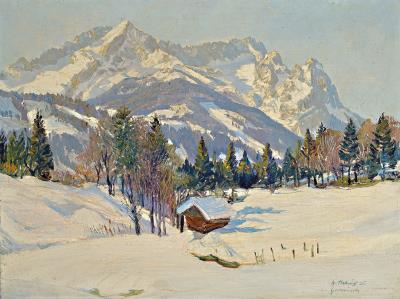 Snowy winter landscape near Garmisch