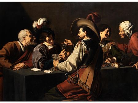 Card Players at a Table with Lapwing