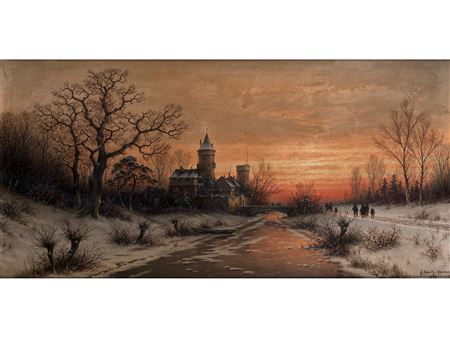Sunset over a Castle