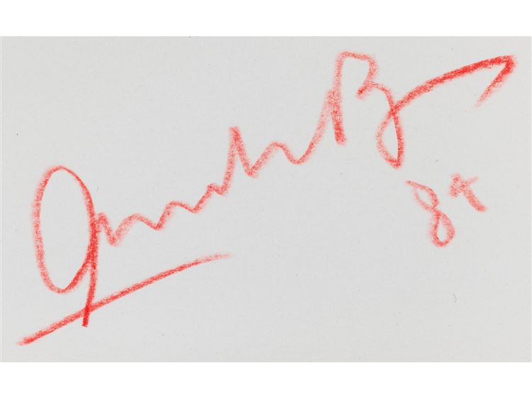 Head with Papillon, Portrait of Andy Warhol? - auctioned 06/26/2025 - Jean-Michel Basquiat signature example for authentication verification from auction lot 8661517