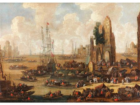 Capriccio View of a Busy Harbor