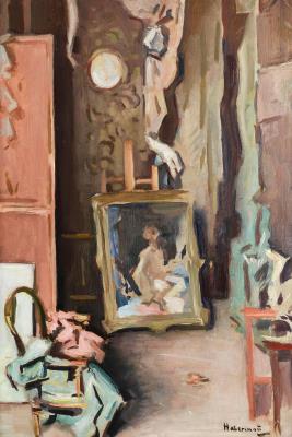 Habermann's Studio with his 'Munich Model', 1917