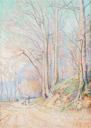Couple meeting in the sunken lane