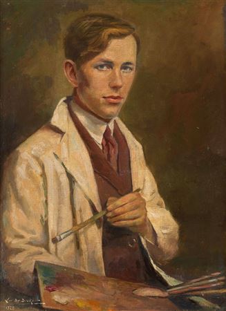 Self-portrait with brush