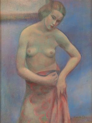 Young woman undressing