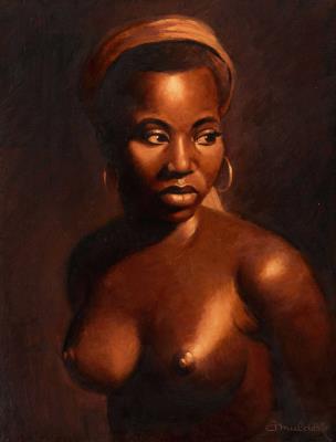 Young African woman in bust