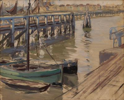 Boats moored in the channel