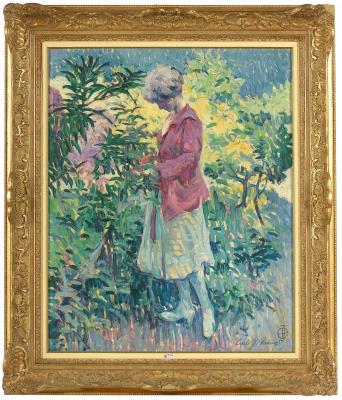 In the Flowers by Émile J Patoux - Auction record, sale price, and art valuation. Compare with similar artists and explore comparable artworks.
