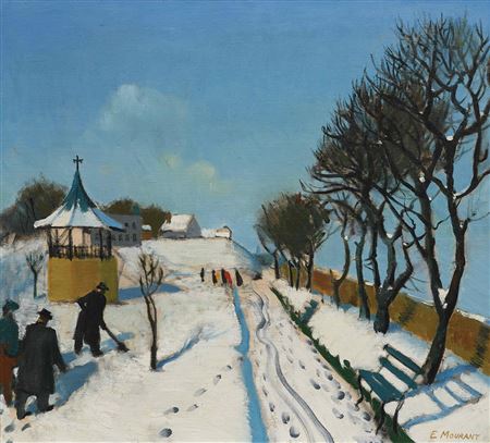 Winter in the Park, Blackrock, Dublin by Elise Mourant - Auction record, sale price, and art valuation. Compare with similar artists and explore comparable artworks.