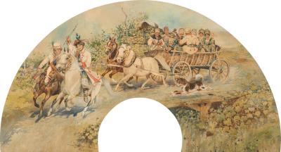 Polish parade with horse-drawn carriage
