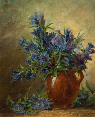Sample artwork by Paula Wildhack (1872 - 1955), known for realist style floral still life and floral landscape painting - View similar artists and auction records