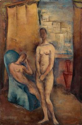 Waiting nudes in front of a curtain by Joseph Floch - Auction record, sale price, and art valuation. Compare with similar artists and explore comparable artworks.