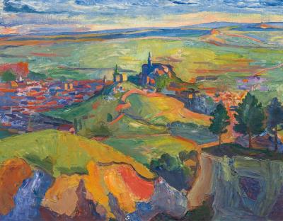 View of Nikolsburg I by Herbert Boeckl - Auction record, sale price, and art valuation. Compare with similar artists and explore comparable artworks.