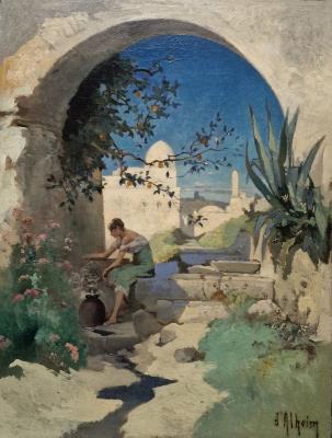 Young Oriental Woman at the Fountain