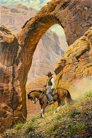 Rainbow Natural Bridge and Navajo Rider