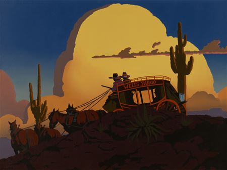 Sample artwork by Bill Schenck (Born 1947), known for landscape, indian life, pop cowboy painting - View similar artists and auction records