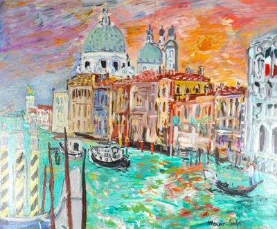 The Grand Canal in the Red Sun, Venice