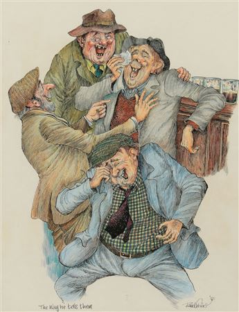 'THE WAY HE TELLS THEM' by Rowel Friers - Auction record, sale price, and art valuation. Compare with similar artists and explore comparable artworks.