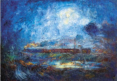 Train at Night (Balatonlelle)