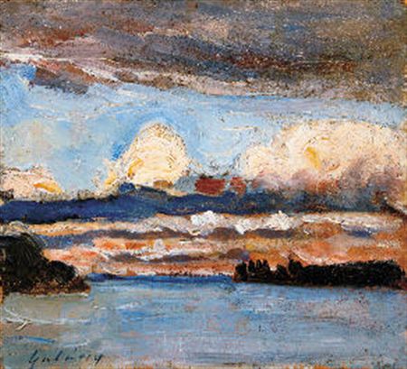 Islands with Storm Clouds by Lajos Gulacsy - Auction record, sale price, and art valuation. Compare with similar artists and explore comparable artworks.