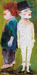 Friends (Part of the Clowns Series) by Margit Anna - Auction record, sale price, and art valuation. Compare with similar artists and explore comparable artworks.