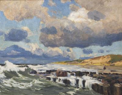Seascape with expressive clouds