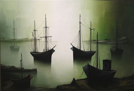 Anchored Boats