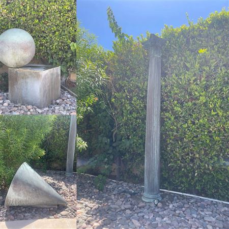 Serie Metafisica XIX (Cone, Corinthian Column and Sphere on Base)