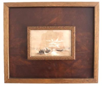 Sepia wash-drawing, Marine, 2nd colored at Plymouth